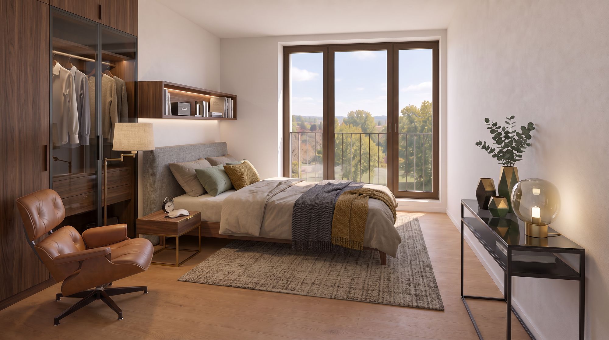 Elternzimmer mit offener Ankleide